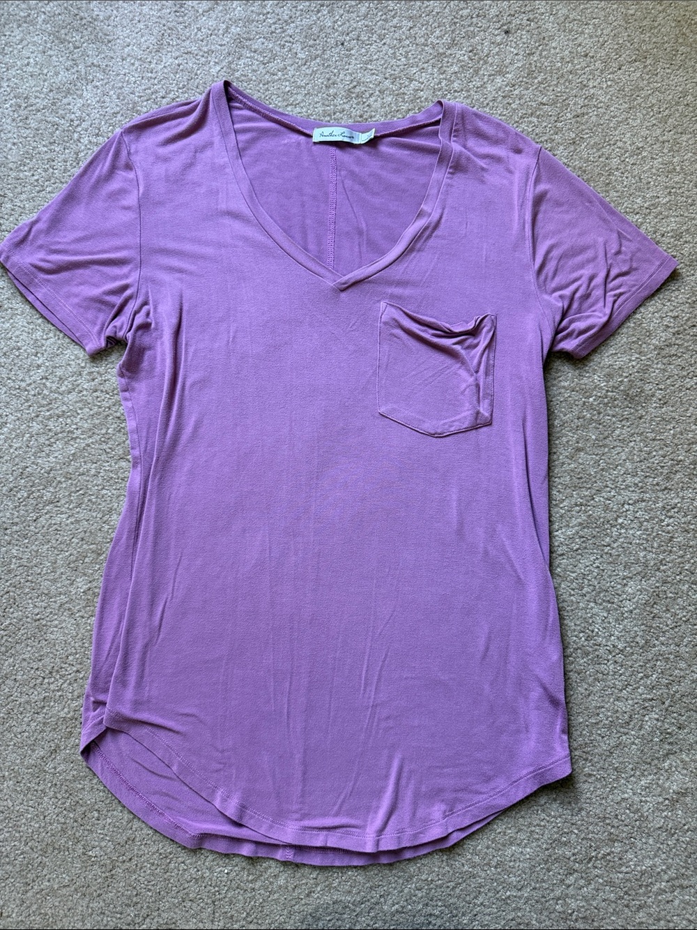 Another Love Lavender V-Neck Short Sleeve Pocket Tee